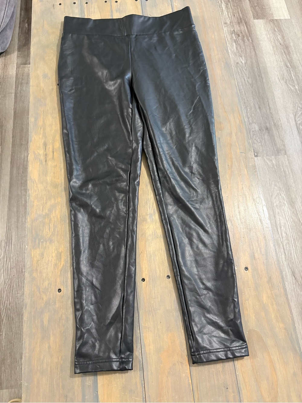 Loft outlet black leather legging pants size small